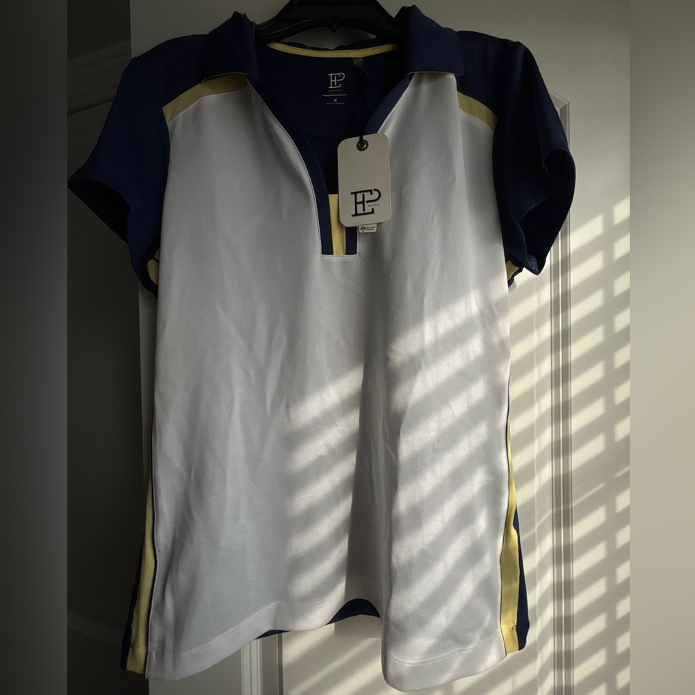 White and Blue Casual Tank Top